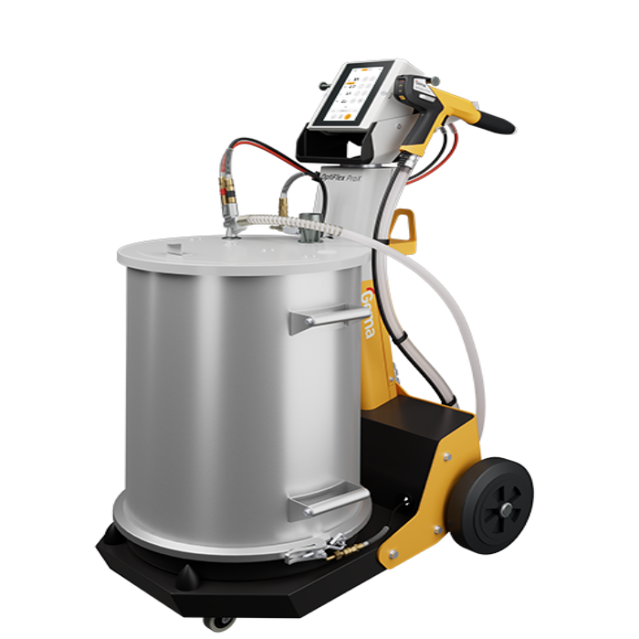 Gema OptiFlex ProX F – Poudrage manuel avec trémie fluidisée 50 l