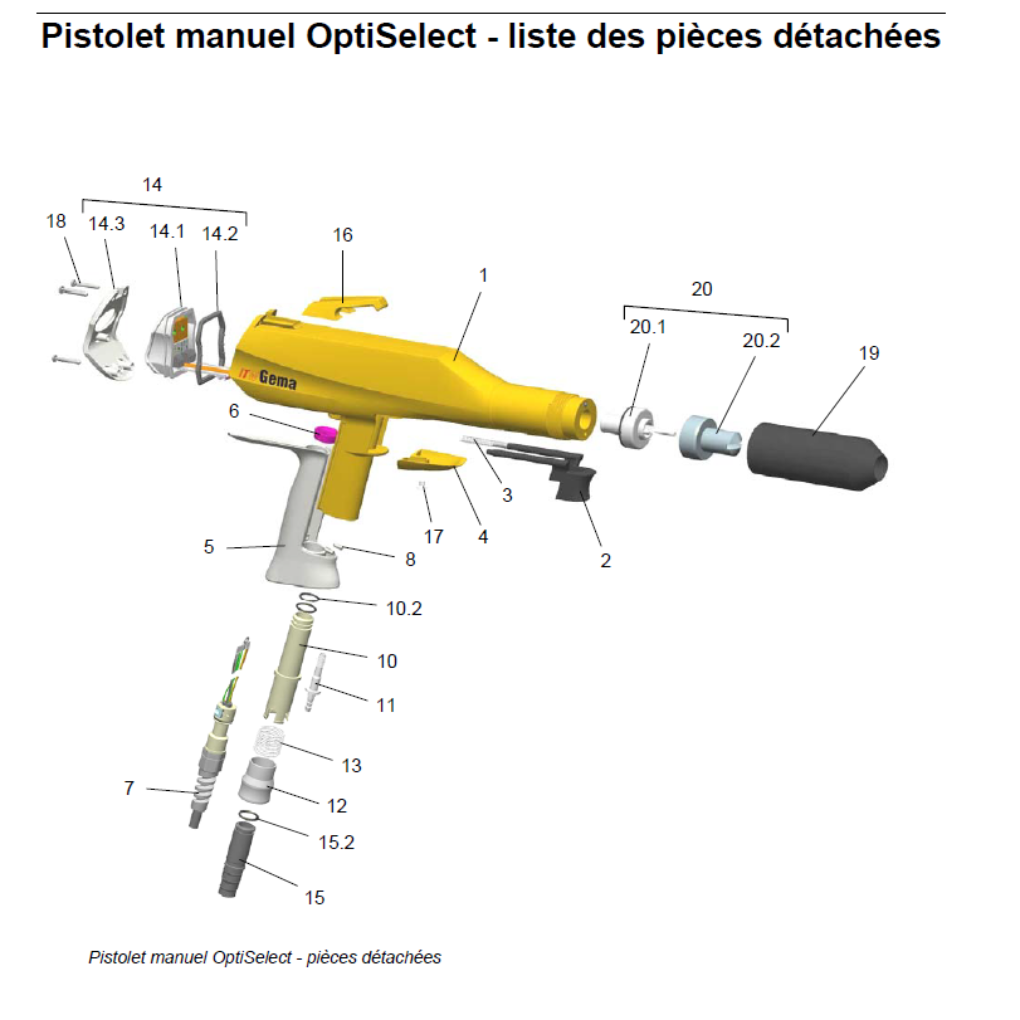 Buse jet plat NF08/ NF20 / NF40 Pistolet GM02 / GM03 / GM04